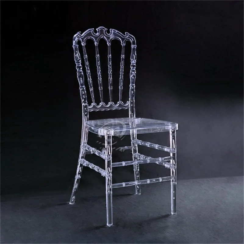 chaise en cristal transparent chaude détachable de la résine de résine de résine de résine pour moment de mariage ou fête d'hôtel