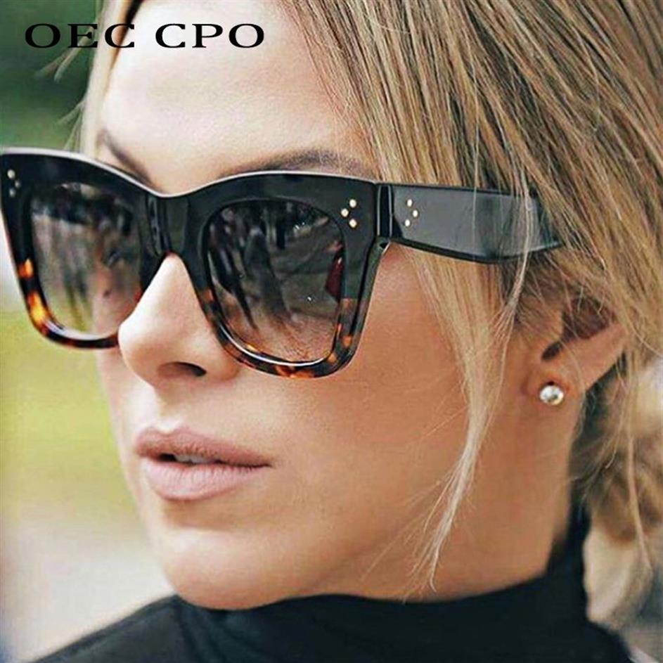 OEC CPO Occhiali da sole quadrati di moda Accessori donna 2020 Rivetti Occhiali da sole femminili Gradiente Cateye Eyewear UV400 O1632866