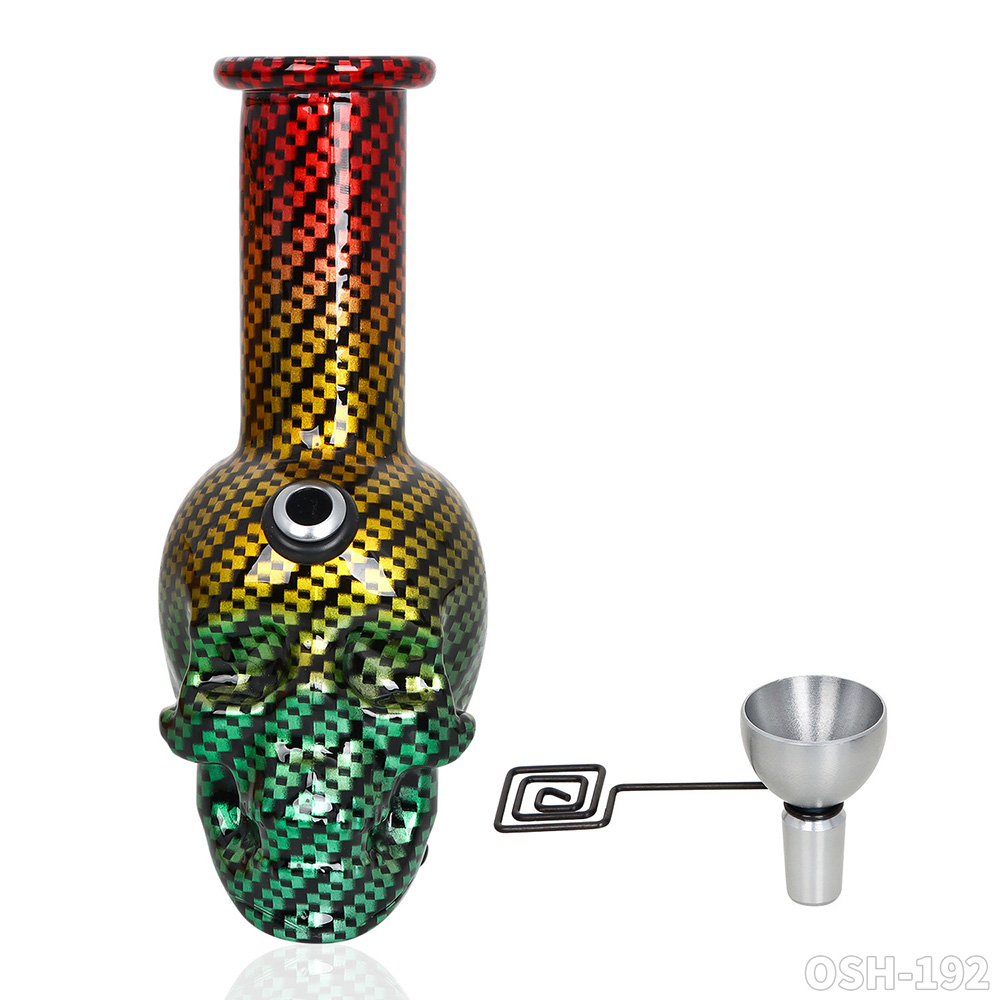 Hookahs Glass Bong Skull Kształt Olejki kolorowe rury