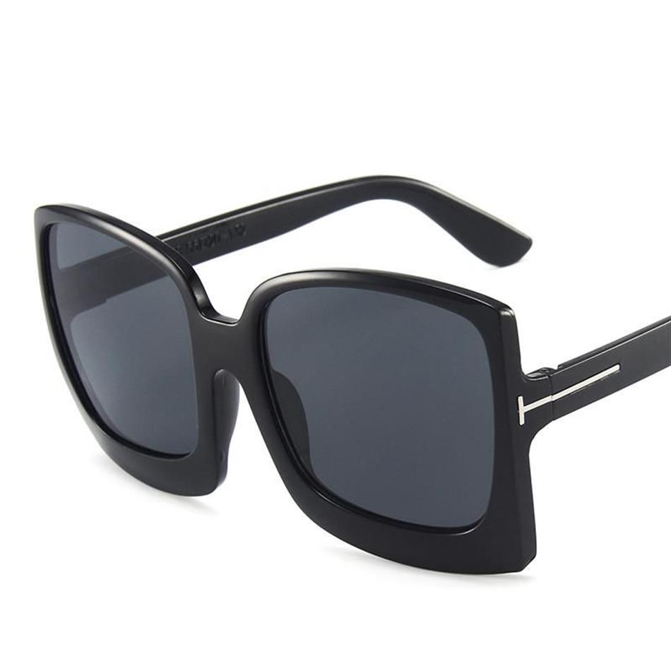 Óculos de sol quadrado feminino 2022 marca vintage oversize tf feminino óculos de sol preto gradiente feminino masculino oculos uv400308i