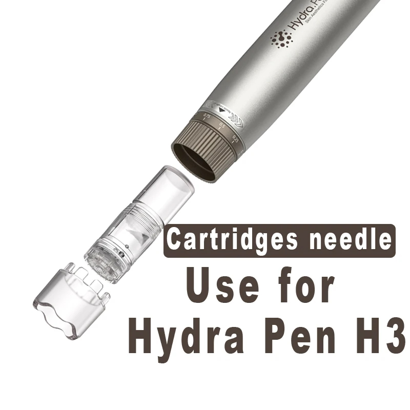 Microneedle Derma Beauty Hydra Pen H3-naalden Elektrische gezichtsdermapen 12 nano-siliciumnaaldcartridge Hydrapen 3 ml Verstelbare vloeistofopbrengst Serumapplicator