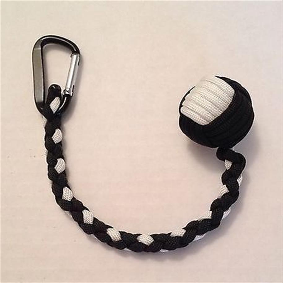 Porte-clés Monkey Fist 1 Steel Ball Self Defense 550 paracord porte-clés fabriqué à la main en Chine289M