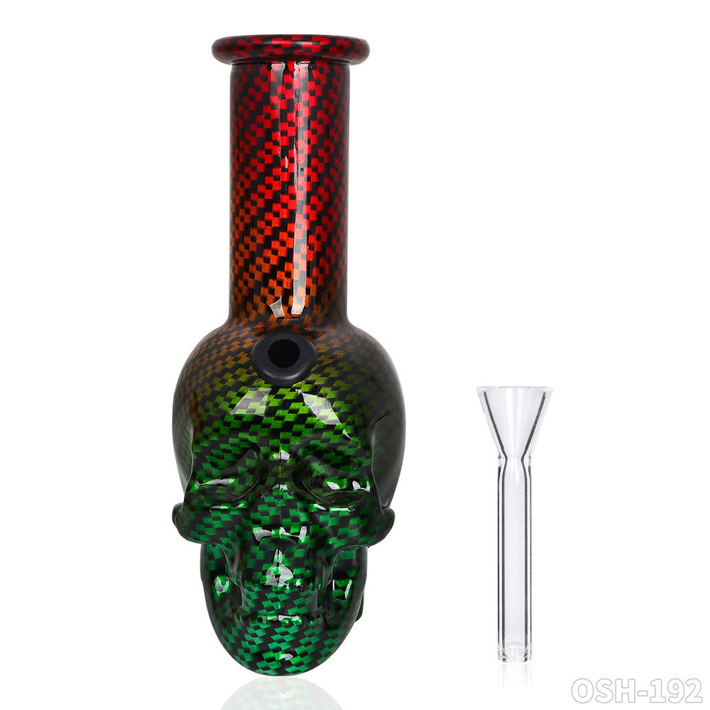 Hookahs Glass Bong Skull Kształt Olejki kolorowe rury