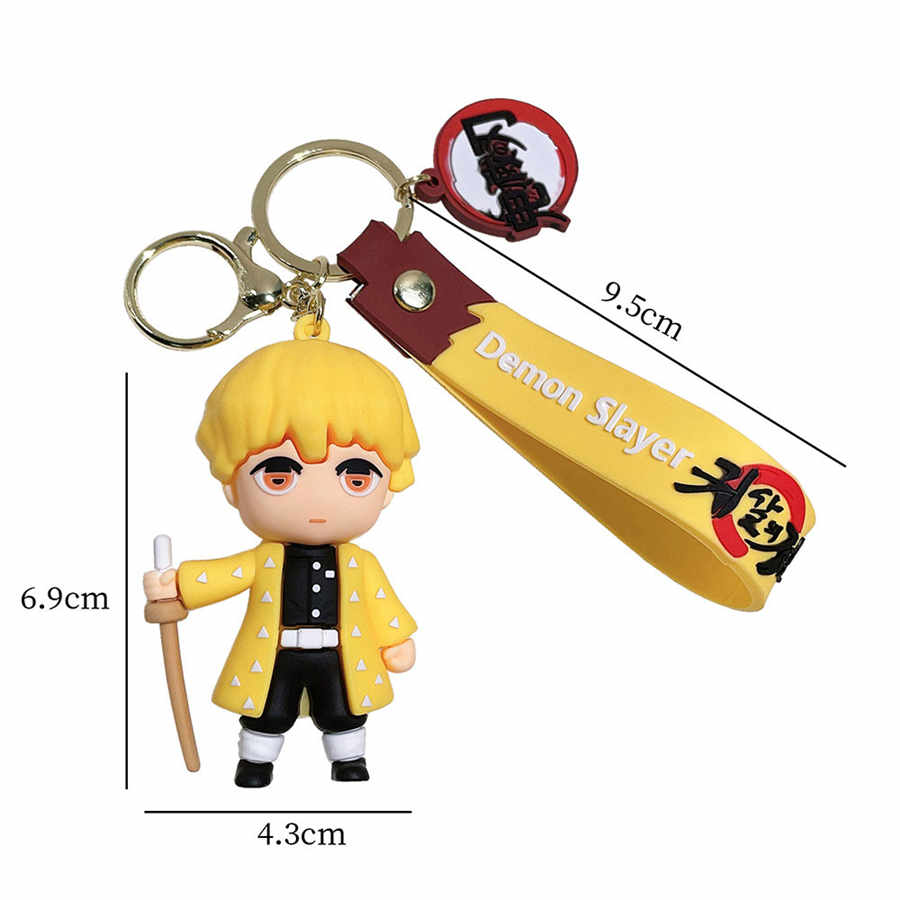 Anime figuur souvenir 3D demon slayer personage PVC rubber sleutelhanger