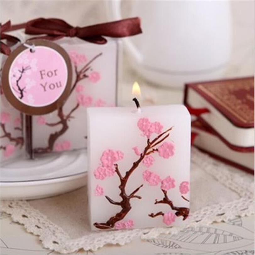 Cherry Blossom Candle Favors Bridal Shower Wedding Giveaways Anniversary Souvenirs Party Gifts205W