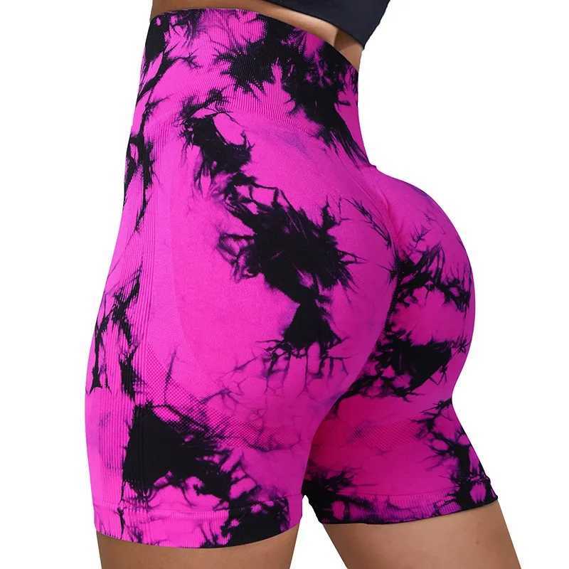 Yoga Outfit Tie Dye Short Push Up Seamless Women Sport Yoga Leggings High Waist Gym Fitness Pants Scrunch Bum Butt Lifting Booty Tights SlimL231221