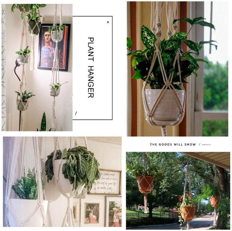 Plant Hangers Indoor Hanging Planters for Flower Pot Net Holder Container Basket Hanging Flower Pots Decorative Multi Design