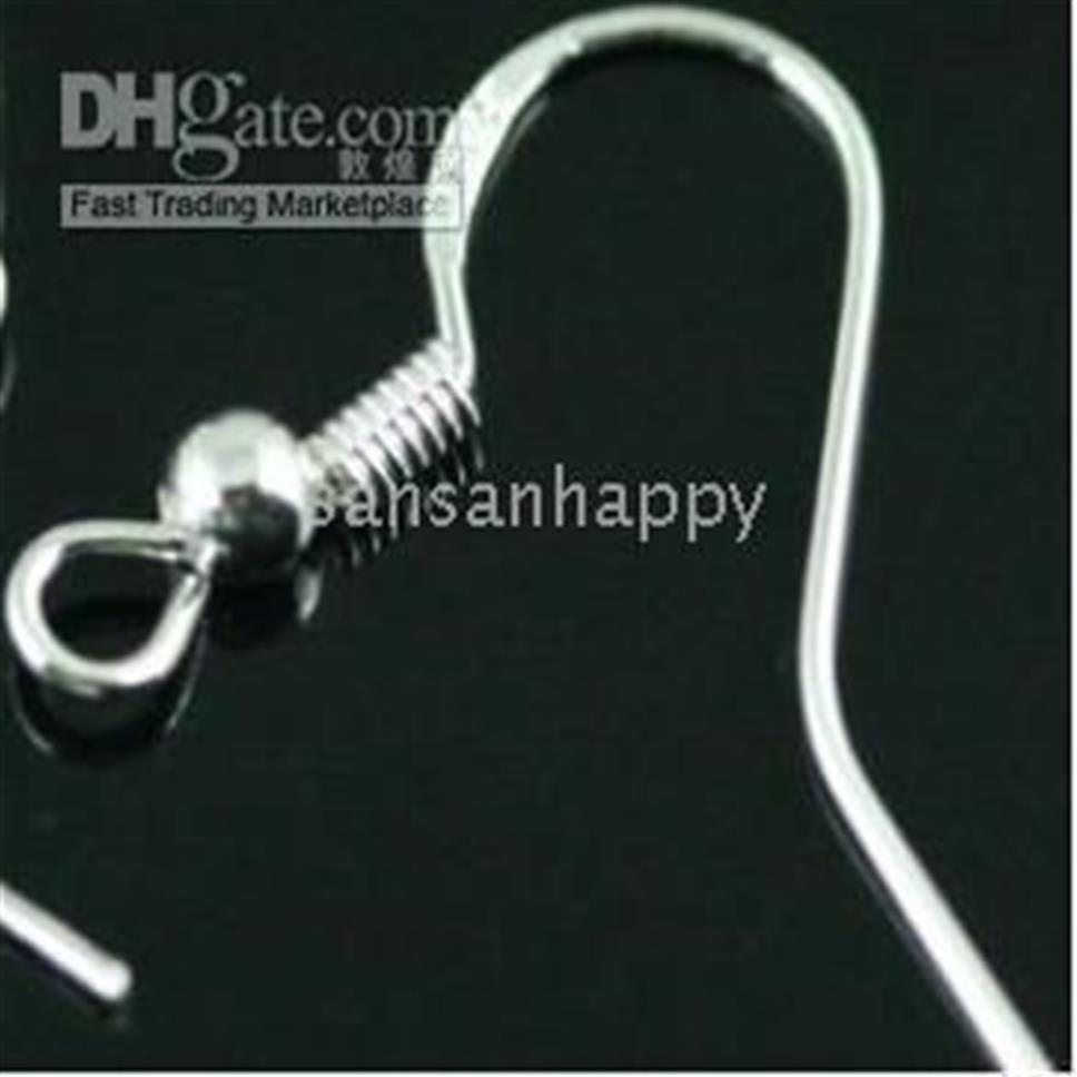 925 Sterling Silver Earring Findings Fishwire Hooks Jewelry DIY 15mm fish Hook Fok Coil Ear Wire325A
