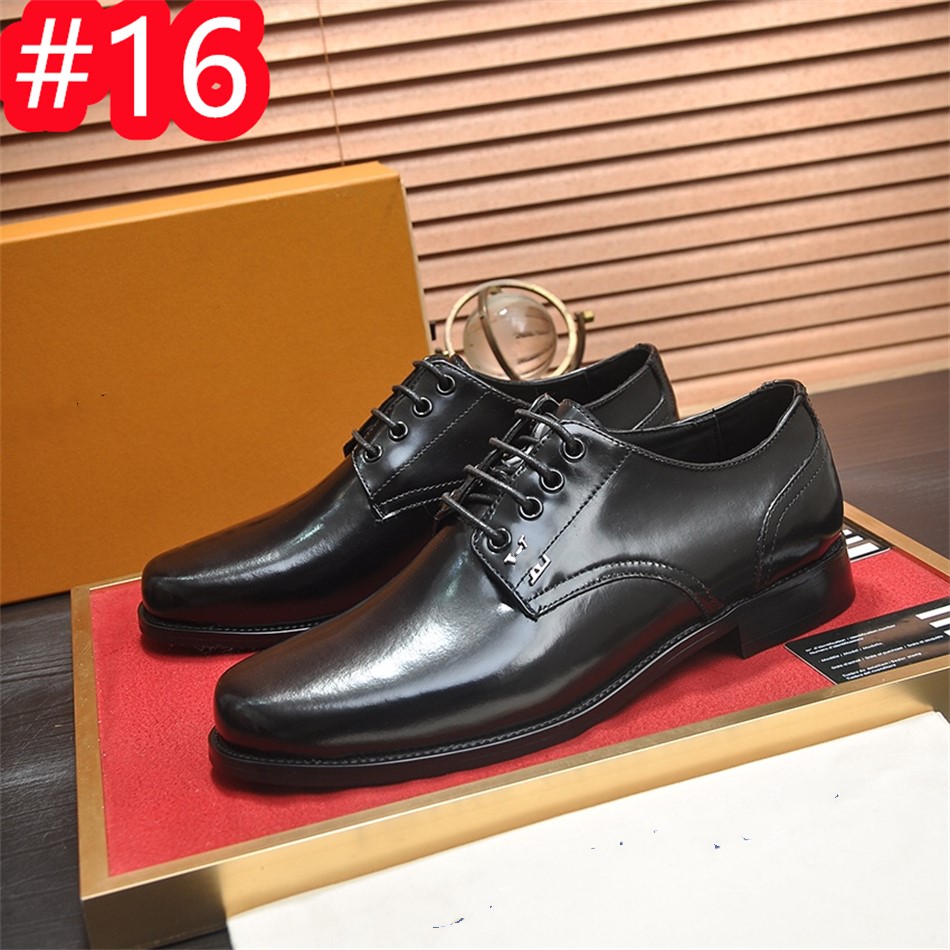 Scarpe in pelle di marca di lusso 40MODEL SCARPE CONCIDE BUSINESS SCARPE NERA PUNTITÀ SCARPE FORMALE FORMALE SCARPE DI BASE DI BASICO SCHIE SCARPE DI MASSIONE NUOVO