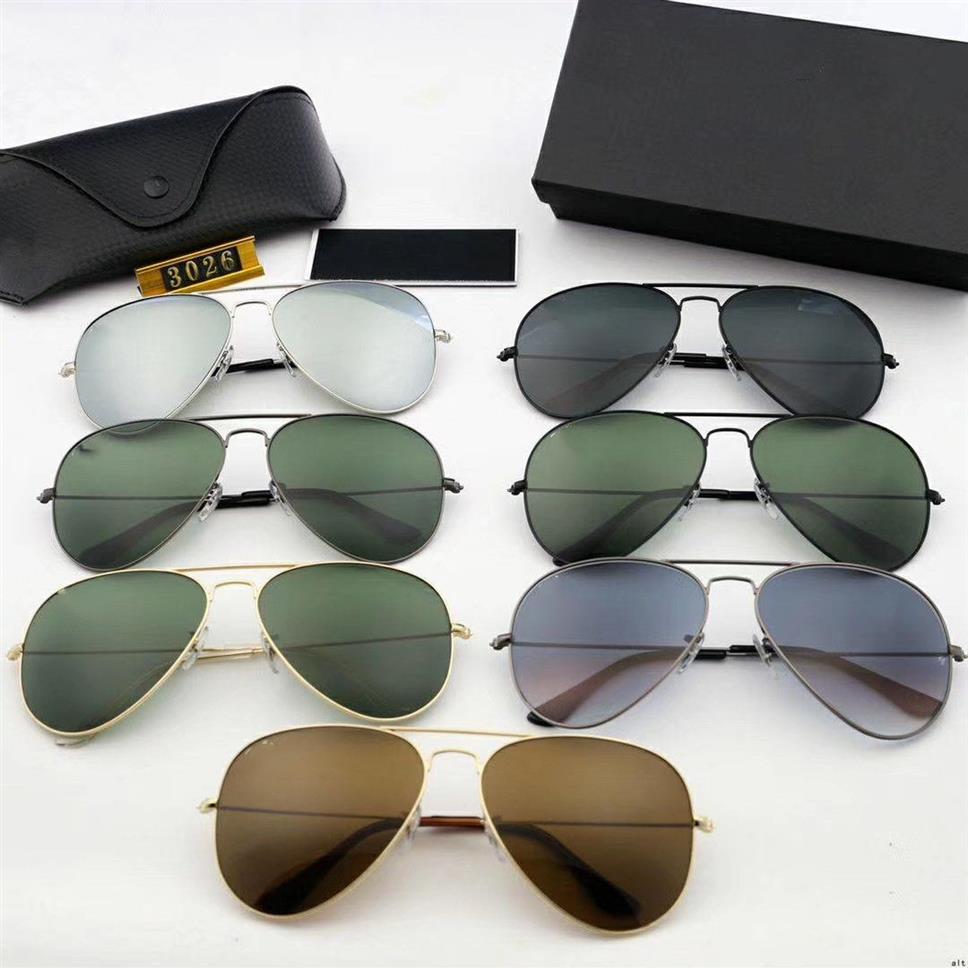 Vente de mode Hommes Rétro Aviator Lunettes de soleil Lunettes de soleil en verre Toad Miroir Lunettes Conduite Lunettes de conduite pour hommes et femmes et257O