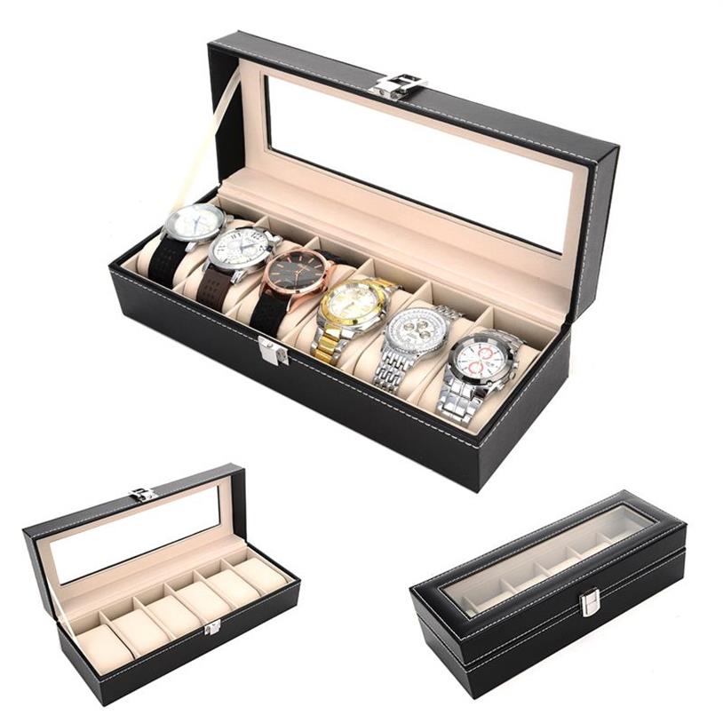 2019 nueva caja de reloj de 6 rejillas carcasa para horas funda para horas caja para horas exhibición de reloj Z1123231L