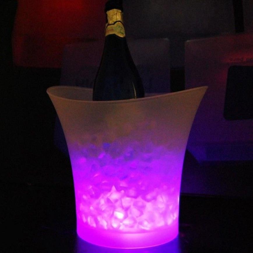 Bar 5 litros de volume plástico led balde de gelo mudança de cor discotecas led luz balde de gelo champanhe vinho cerveja balde de gelo ship246t