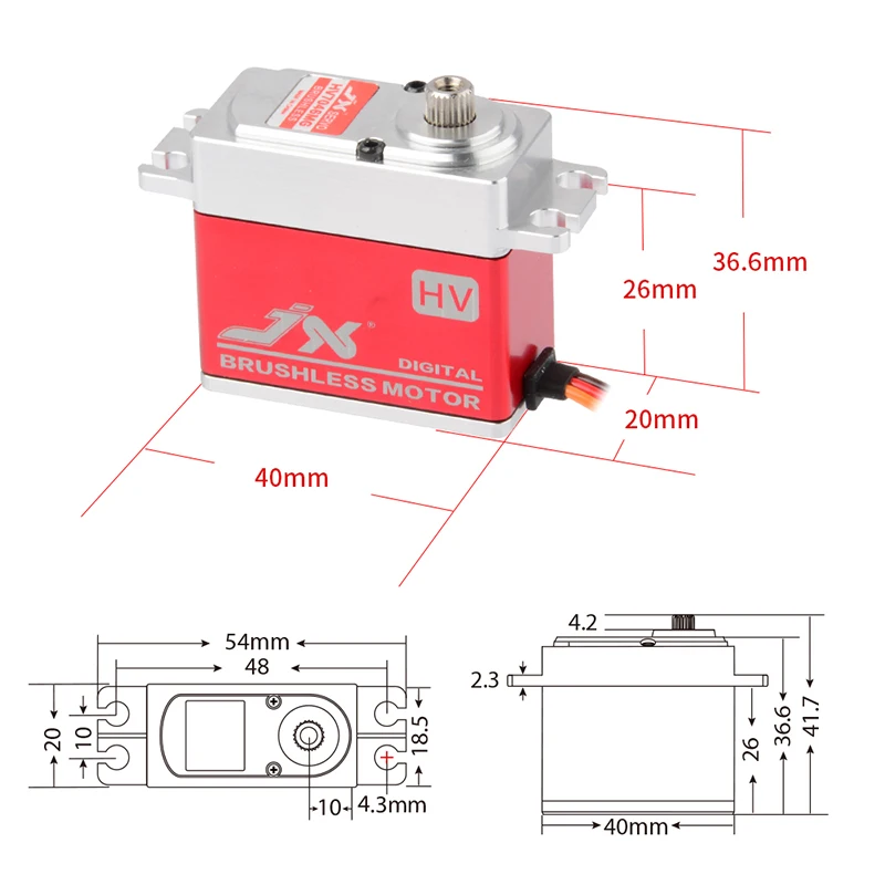 JX BLS-HV7046MG 46 kg Servoless digitale ad alta tensione Servoless Brushless Helicopter Metal Gear HV Digital Servo le parti dei droni RC