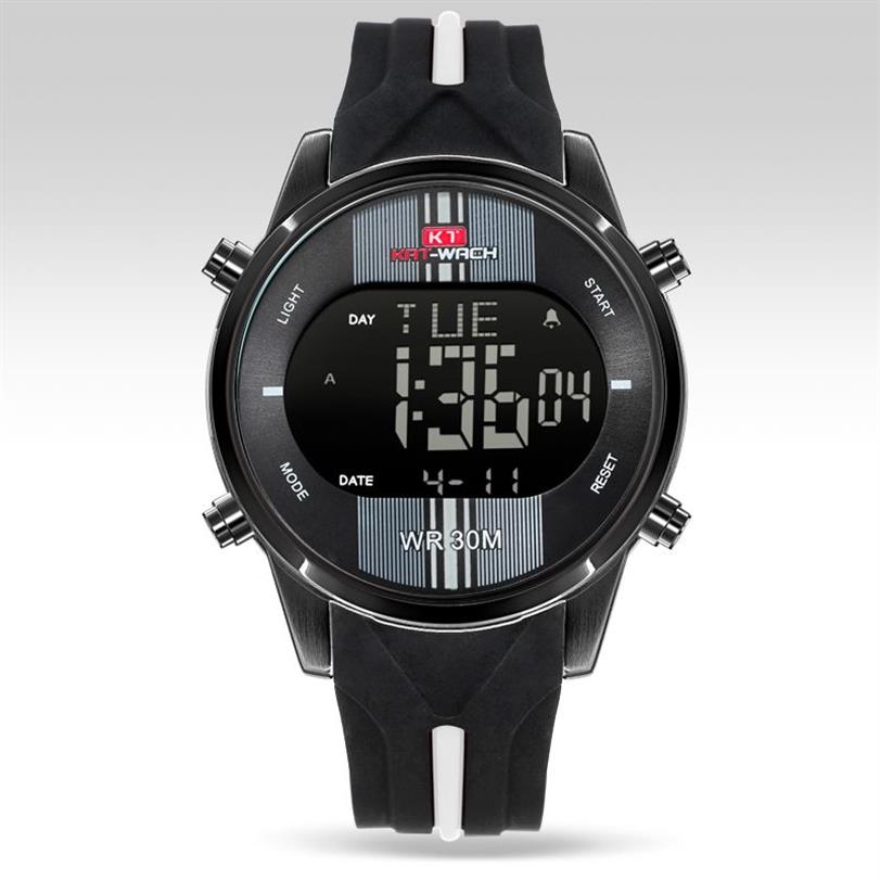 CWP 2021 KT716 Relojes de marca de moda Hombres Deportes Impermeable LED Reloj de pulsera militar de cuarzo digital Relogio Masculino262p