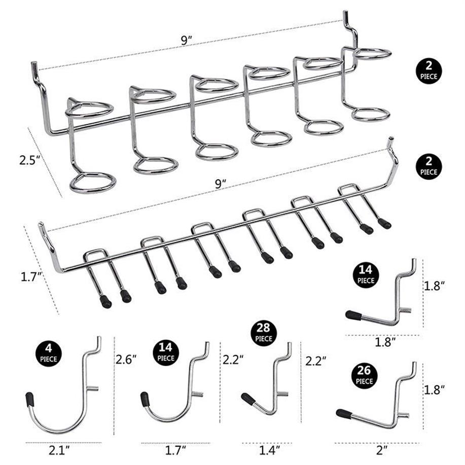 CHOCK HORT Ortment Accessoires de panneaux Petits Kit Comeaux de cheville avec crochets métalliques Set Peg Locks12639