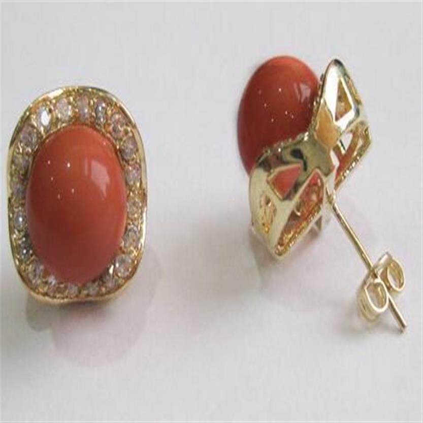 Ganzer edler Modeschmuck 8mm Rotweinrunde Perlenschale und Kristall 18 kgp Ohrring # 004257U