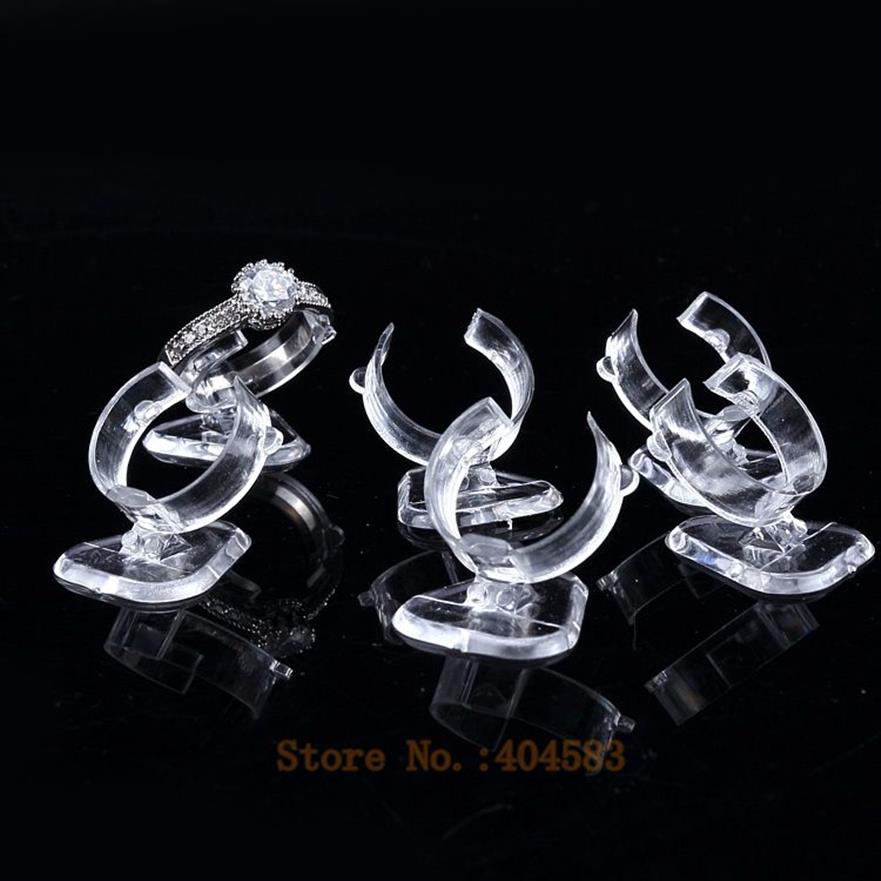 Clear view elastic-C circle Plastic Ring Display Stand Holder Rack Tabletop Decoration Stand MX200810226m