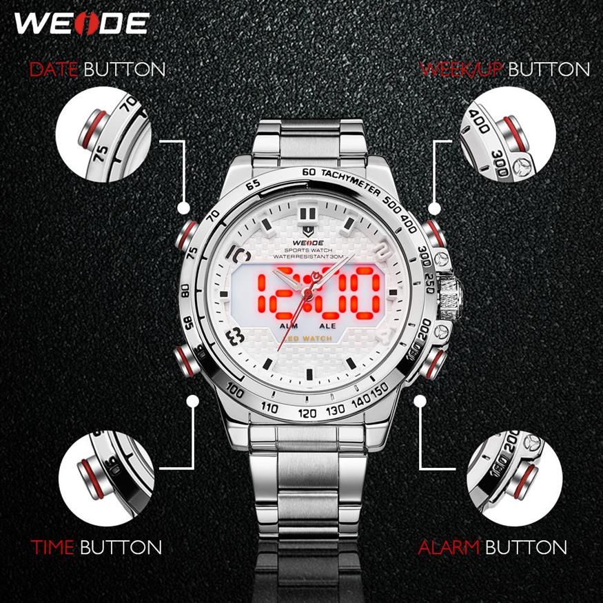 CWP 2021 Weide Watch Man Sport Sport Back Light LED Display ALARM ALARMA DATA AUTOMAL DATO AUTOMENTO MILITAL Exército Aço inoxidável Quartz Relogio MA260D