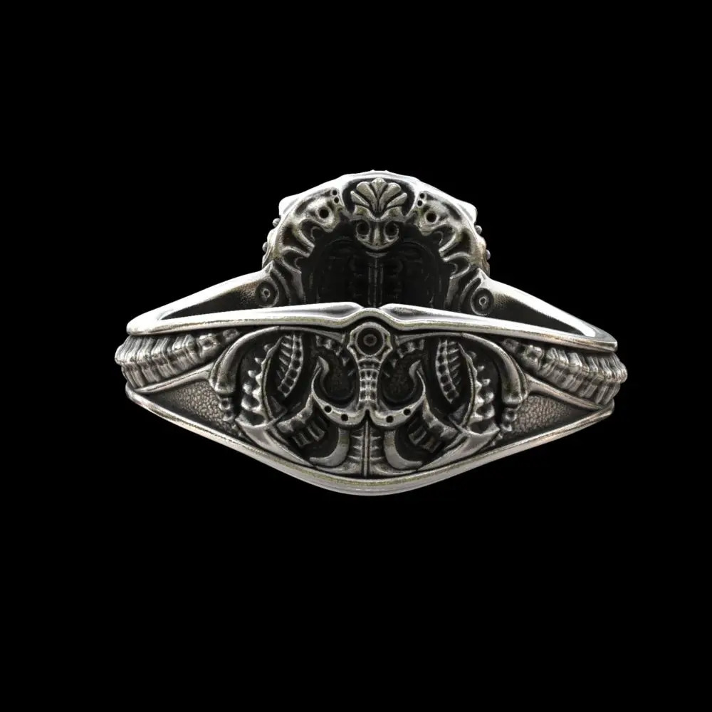 Calvarium Skull Ring da uomo Gotico Zucchero pesante Biker Gioielli Party Fashion Moto Anelli Regali lui 231220