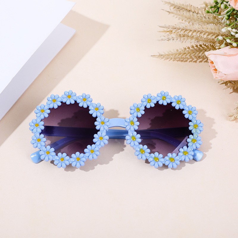 Crianças Óculos de sol Round Flower Fashion Sun Glass Girls Garotos Esporte Tons do Outdoor Eyewear 6 Cores Daisy Forma UV400 Resistente a Suneyewears