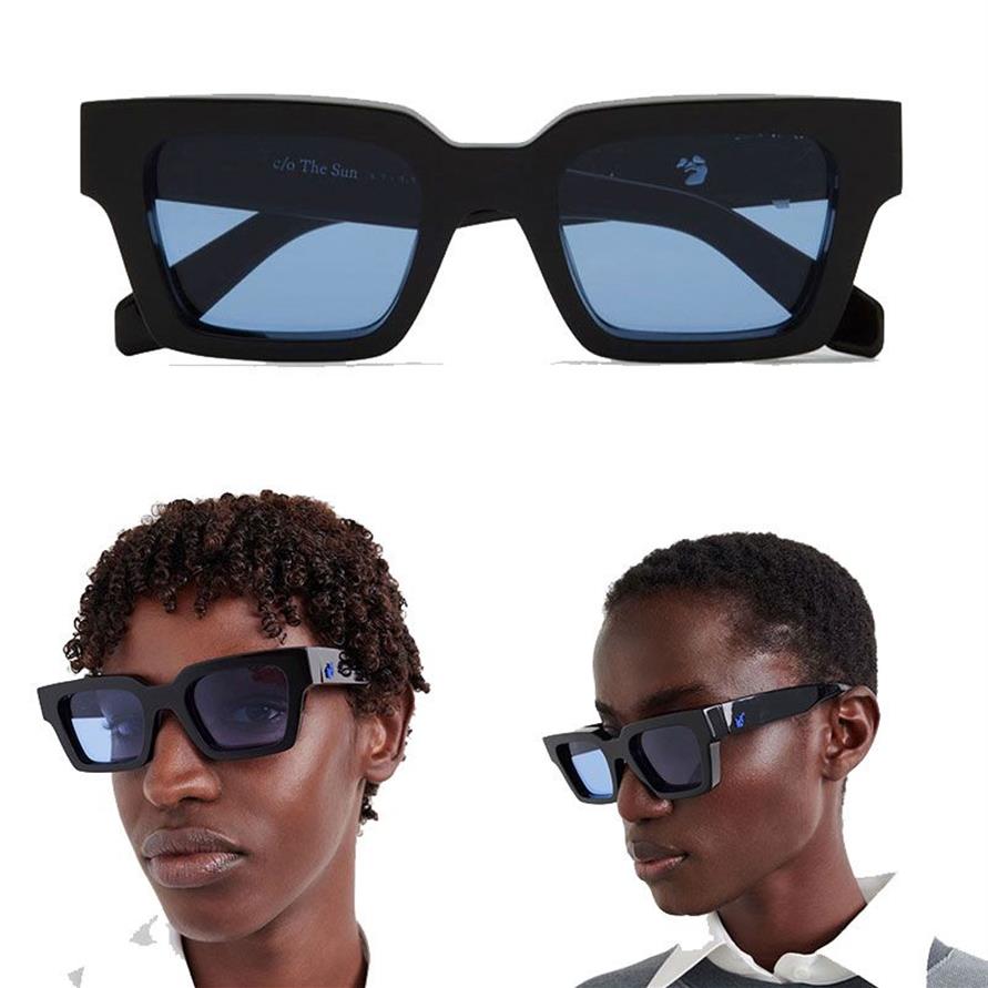 Lunettes de soleil OFF OW40001 Fashion Classic Épaisse plaque épaisse noire Blanc Square Frame 40001 Men Glêmes Designer Sunglasses avec BO211 ORIGINAL