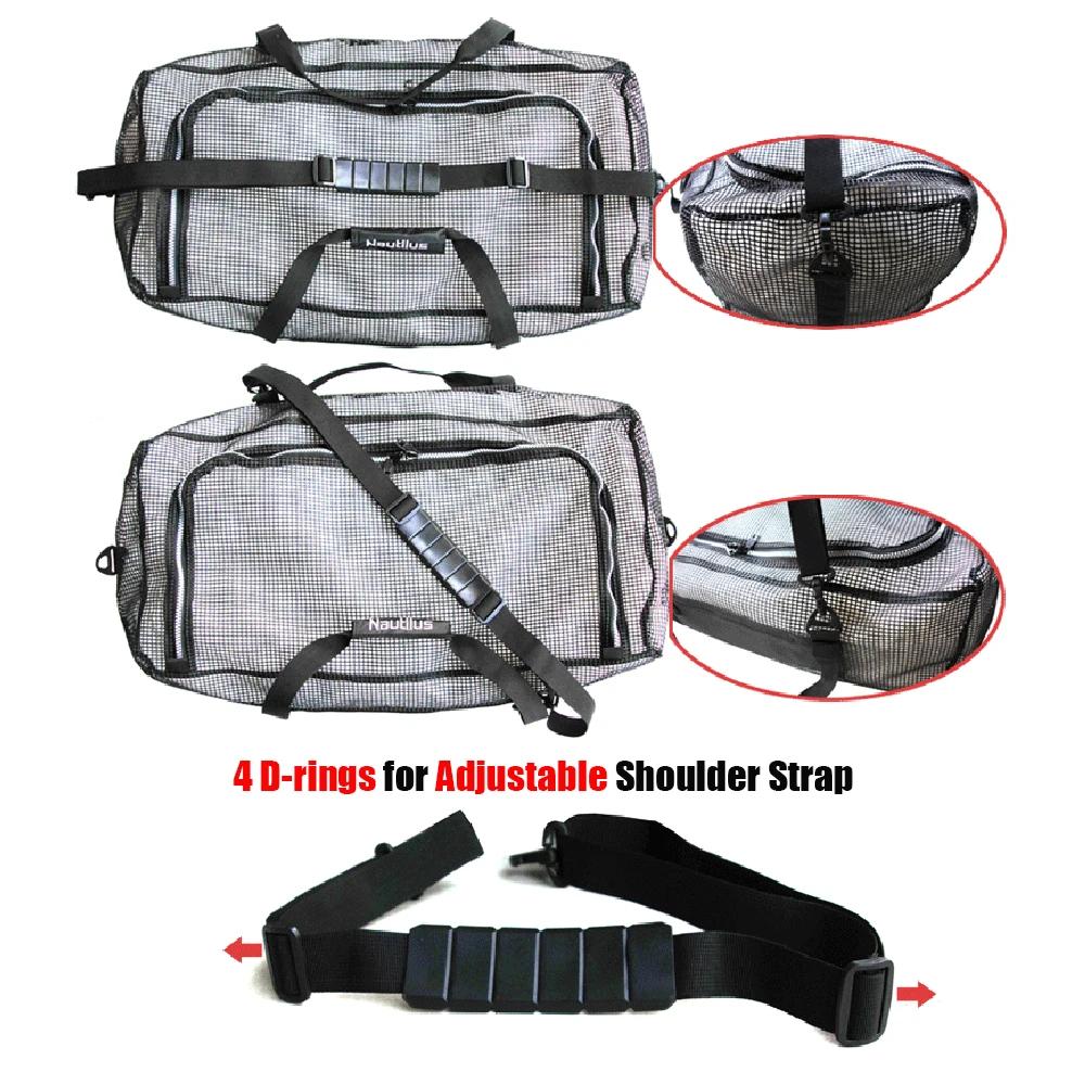 Accessories Scuba Divng Equipment Mesh Duffle Bag with Shoulder Strap 96L Extra Large Cube Shape Heavy Duty Dive Gear Bag with Zipper Pocket