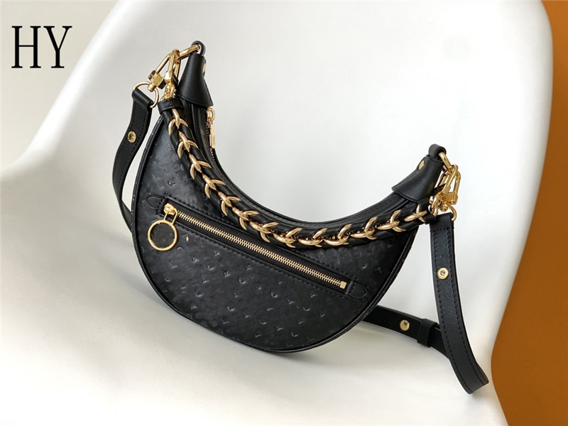 Bolso de hombro enrollado a mano Designer Luxury Black Loop M22591 7A La mejor calidad