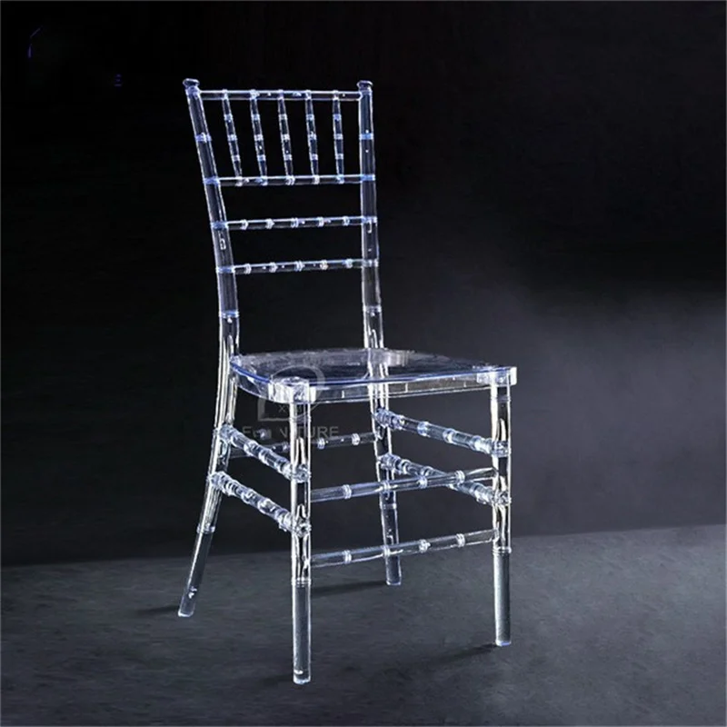 chaise en cristal transparent chaude détachable de la résine de résine de résine de résine pour moment de mariage ou fête d'hôtel