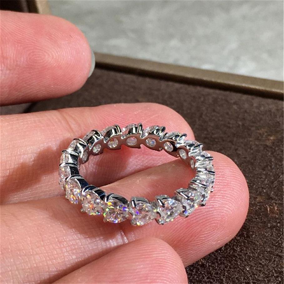 Choucong helt nya klassiska hjärtsmycken real 925 sterling silver päron klippt vit topas cz diamant party ädelstenar kvinnor bröllop 1945