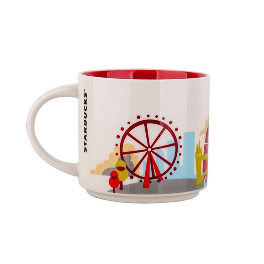 14 uncji Ceramiczny Starbucks City Mub British Cities Coffee Mug Cup z oryginalnym pudełkiem London City268L