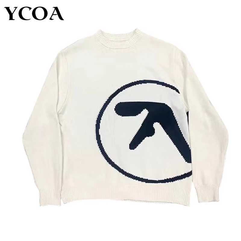 Herentruien Herentrui Aphex Twin Breid Winter Oversized Vintage Long Sleeve Tops Jumper Pullover Y2K Streetwear Grafische modekleding J231220