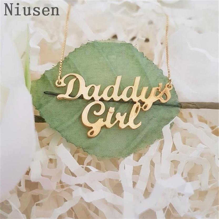 Fashion Daddy's Girl Collier Personnalisé Nom Collier Girl Girls Love Pères Jour de papa Cadeau papa pour les enfants Gift209Q