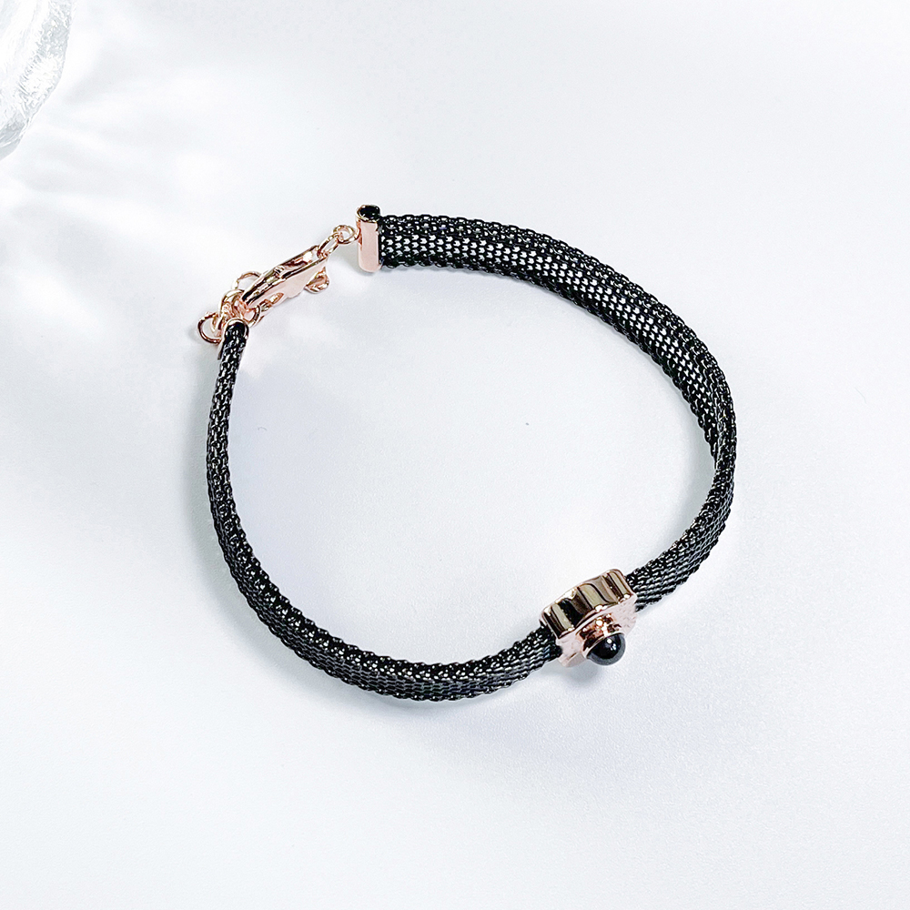 Joyería de oso español para mujer, pulseras exquisitas de acero negro y plata rosa, regalo en stock, entrega gratuita, novedad de 2023