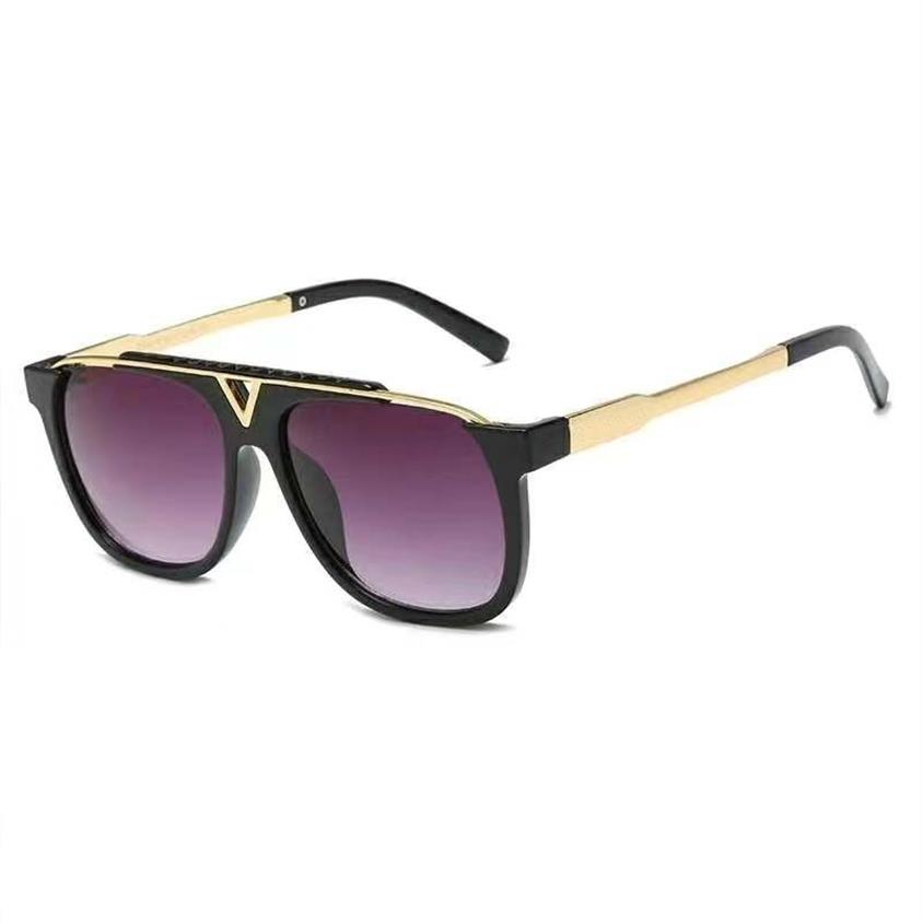 Männer Vintage Sonnenbrille 0937 quadratische Platte Metall Kombinationsbrett starke Euro-Größe UV400-Linse mit Box273O