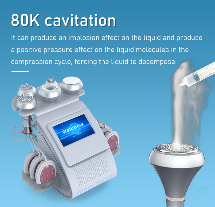 80k Kavitation 9 in 1 Lipo -Lasermaschinen Ultraschall Impfstoffsaugung RF Haut Straffung Körper Schlankung Fett Reduzieren Sie 80k Kavitation