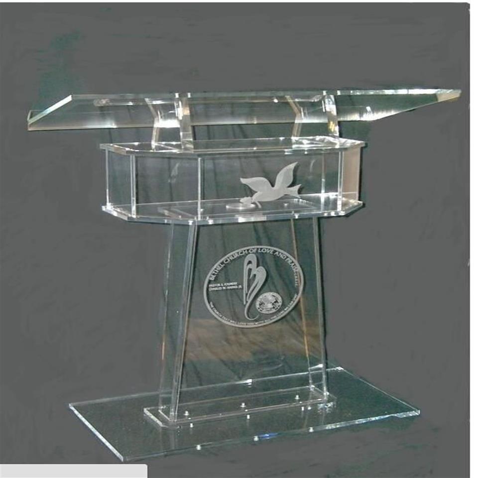 Transparent Lectern Classroom Lectern Podium Clear Acrylic Lectern Stand Modern Church Pulpit Clear Plastic Church Podium203a