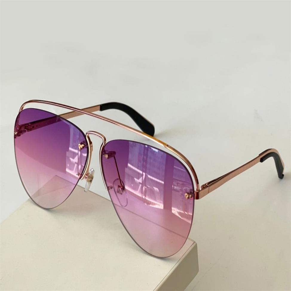 Grease Pilot -Sonnenbrille für Frauen Männer Gold lila bis rosa Gefälle Mode -Sonnenbrillen Occhiali da Sohle Firmati Uv400 Brillen mit238n