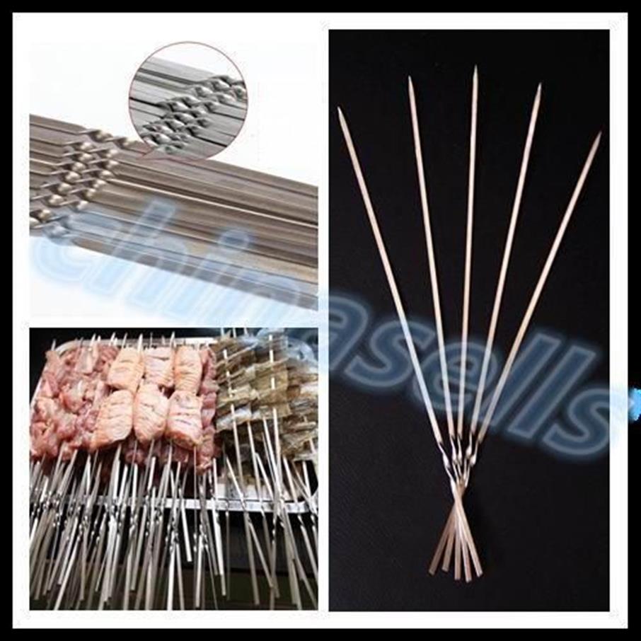 Przenośny piknik grilla igła barbeque 35 cm kemping stal nierdzewna impreza grillowanie Kabob Kebab Flat Lamb Skewers Forks203k