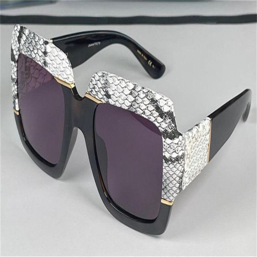 Fashion Women Designer Sunglasses Square Snake Skin Frame Top Quality Popular Generous Elegant Style 0484 UV400 Protection GLA253I