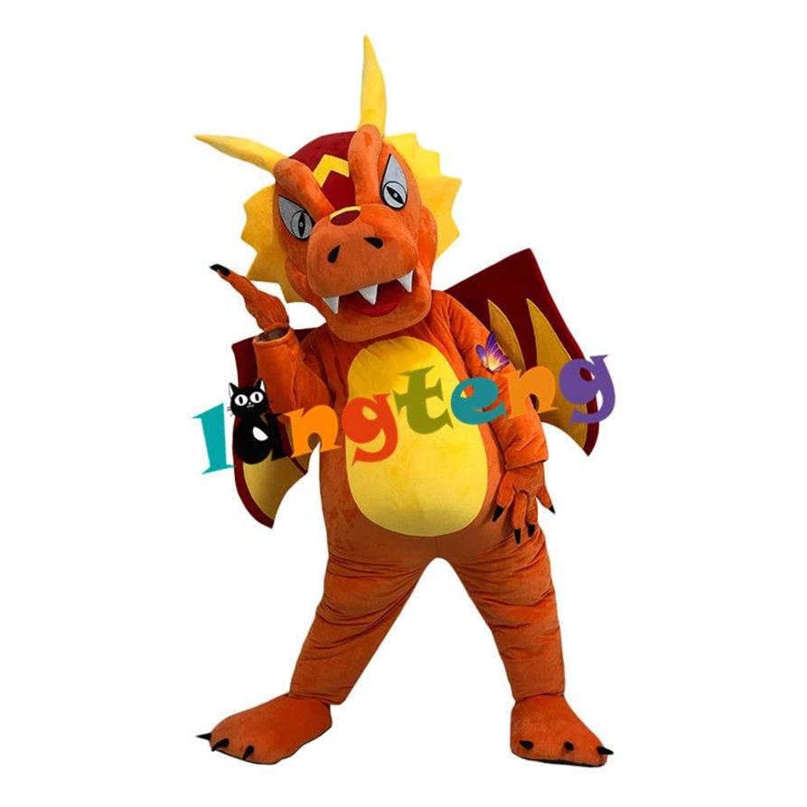 Traje de boneca mascote 1146 Orange Dragon Mascot Figurinos de propagação de desenhos animados Evento de filmes para boneca Costura de caminhada2588