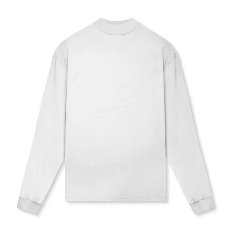 Herr t-shirts vanlig turtleneck överdimensionerade t-shirt män droppar axlar långärmad gym kroppsbyggande fitness lös t-shirt höst sport tshirtl2312.21