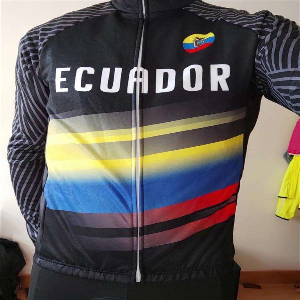 2021 Ecuador Winterfleece thermische wielertrui winterfietskleding ciclismo maillot MTB P8293d