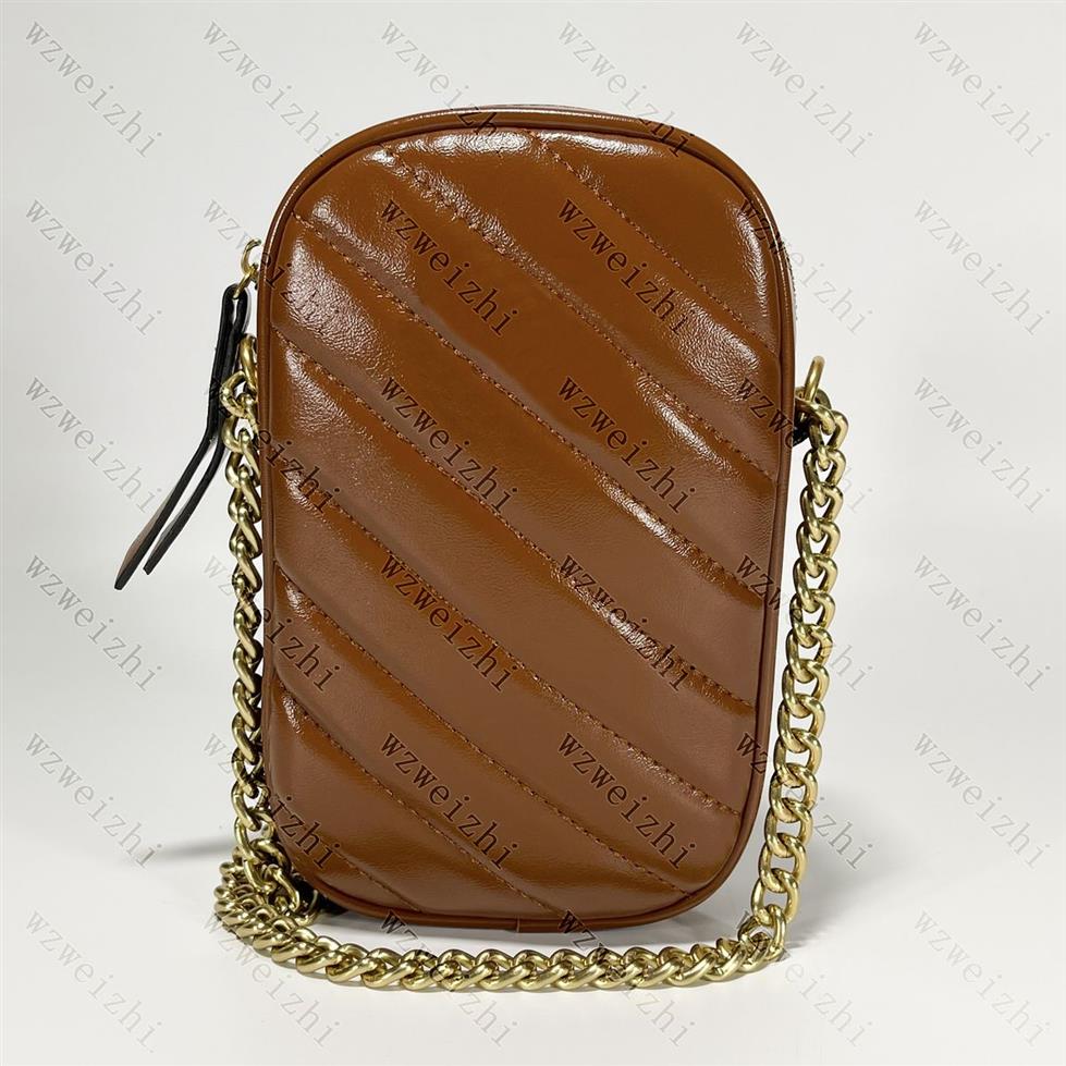 Ultimo stile Marmont Mini borsettatore borsette monete Coin Pulses Gold Chain Stucchi a tracolla Crossbody Pacchetto di telefonia mobile 10 5x17x5cm245t