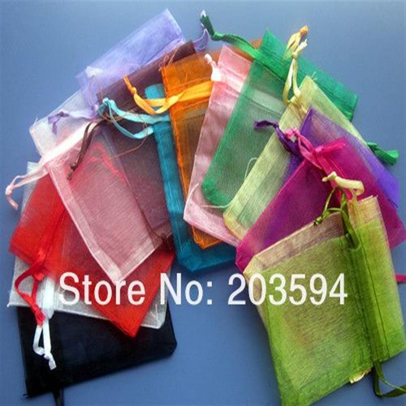 Bijoux de couleur vert foncé Emballage Drawable Organza Sacs 7x9cm Sacs-cadeaux Sacs Socches238K