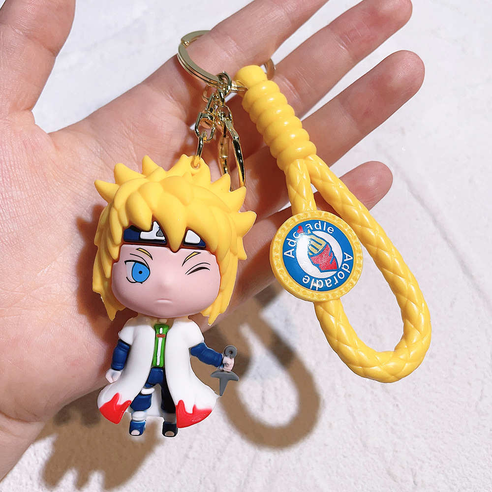 Designerschlüsselkettenzubehör Naruto Schlüsselkette für Männer weiche Kunststoffpuppe Naruto Silicon Anhänger Auto Schlüsselkette Geschenk