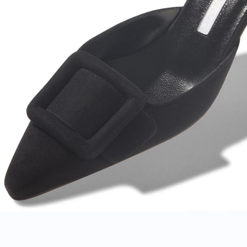 Ünlü yaz kadın sandaletler maysal 50 mm pompalar siyah bej bordo süet yavru kedi topuk katırları İtalya lüks slingback sivri uçlu tasarımcı sandalet yüksek topuklu kutu eu 35-43