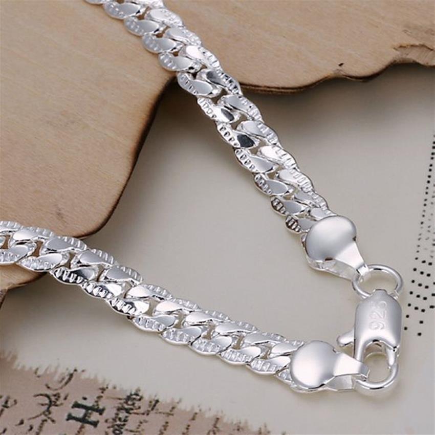 Yeni 925 STERLING Silver Bangles Bracelets Erkekler Moda Takı Modaya Düzenli Düğün de Plata De Ley Gümüş Bilezik206f