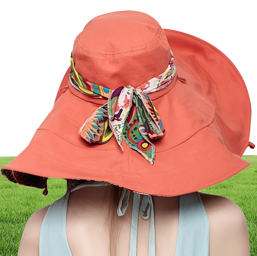 Sol sombreros para mujeres verano gran sombrero de playa flor impresa sombreros anchos damas elegantes sombreros elegantes para niñas accesorios para el gorro de vacaciones3976780