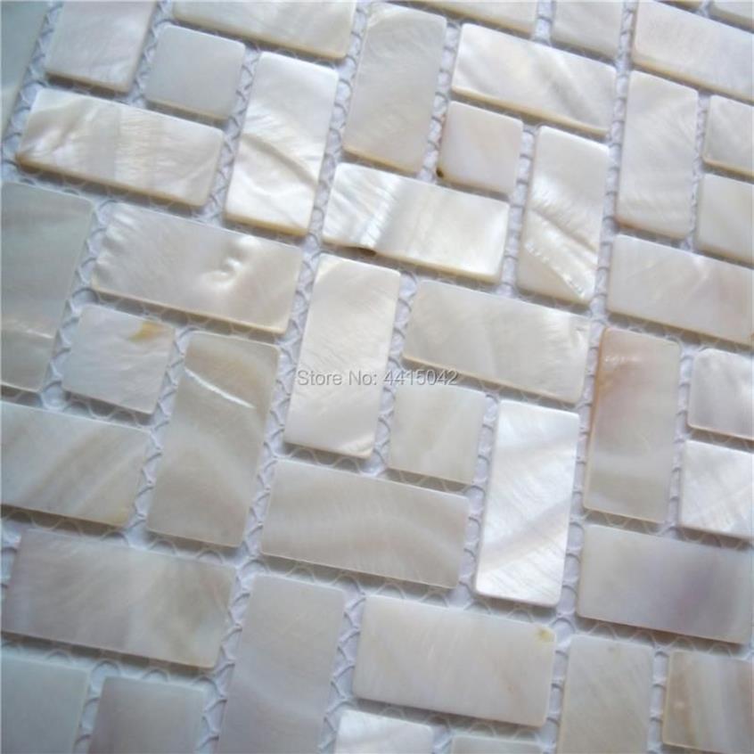 Tapeten, natürliche Perlmutt-Mosaikfliesen für Heimdekoration, Rückwand und Badezimmerwand, 1 Quadratmeter, Los AL104196T