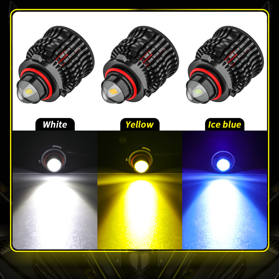 Laser automotivo LED de neblina de névoa leve lente lente H8 H11 9005 9006 HB3 HB4 Amarelo branco 60W 20000lm CANBUS Auto Motorcycle